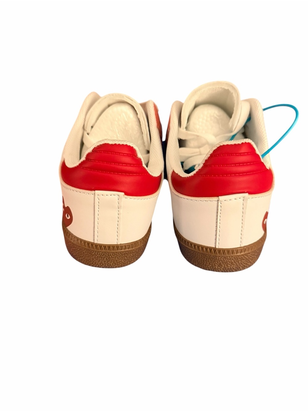 adidas Coral & White Heart-Print Retro Trainers - Picture 3 of 4